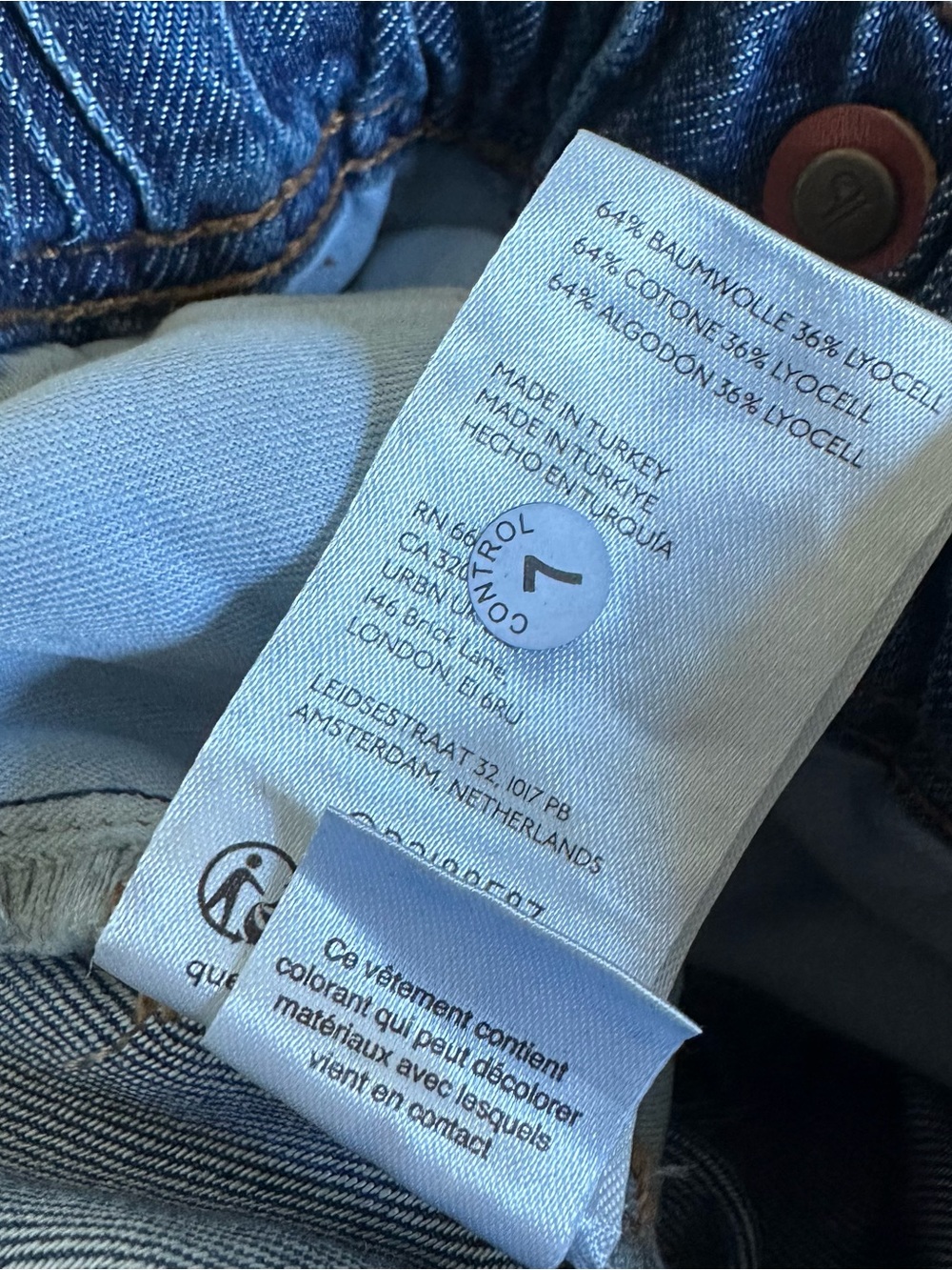 PILCRO Wide-Leg Drawstring Denim Jeans - Blue - Picture 6 of 10